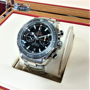 オメガ シーマスター プラネットオーシャン クロノグラフ ステンレススティール コーアクシャル  ギャラ・箱付き 自動巻き 美品 メンズ